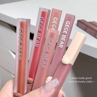 Gege Bear Lip Gloss Gấu dễ thương Matte Water Proof Lasting Lipstick