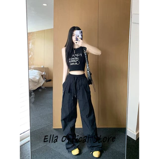 Ella Store quần ống rộng Quần Túi Hộp unique comfortable Korean trendy WFK24405IG 15Z240410