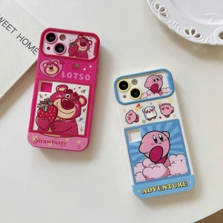 Vui Nhộn Ghép Hình Gấu Dâu Kirby Hoạt Hình Tương Thích Cho iPhone 15 14 13 12 Pro Max Vỏ Điện Thoại Sáng Tạo TPU Trong Suốt Silicon Mềm Chống Sốc Bảo Vệ Toàn Diện