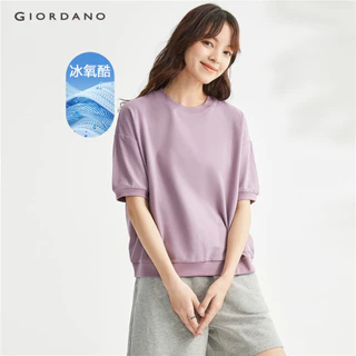 Áo thun GIORDANO 13324310 ngắn tay cổ tròn thời trang cho nữ