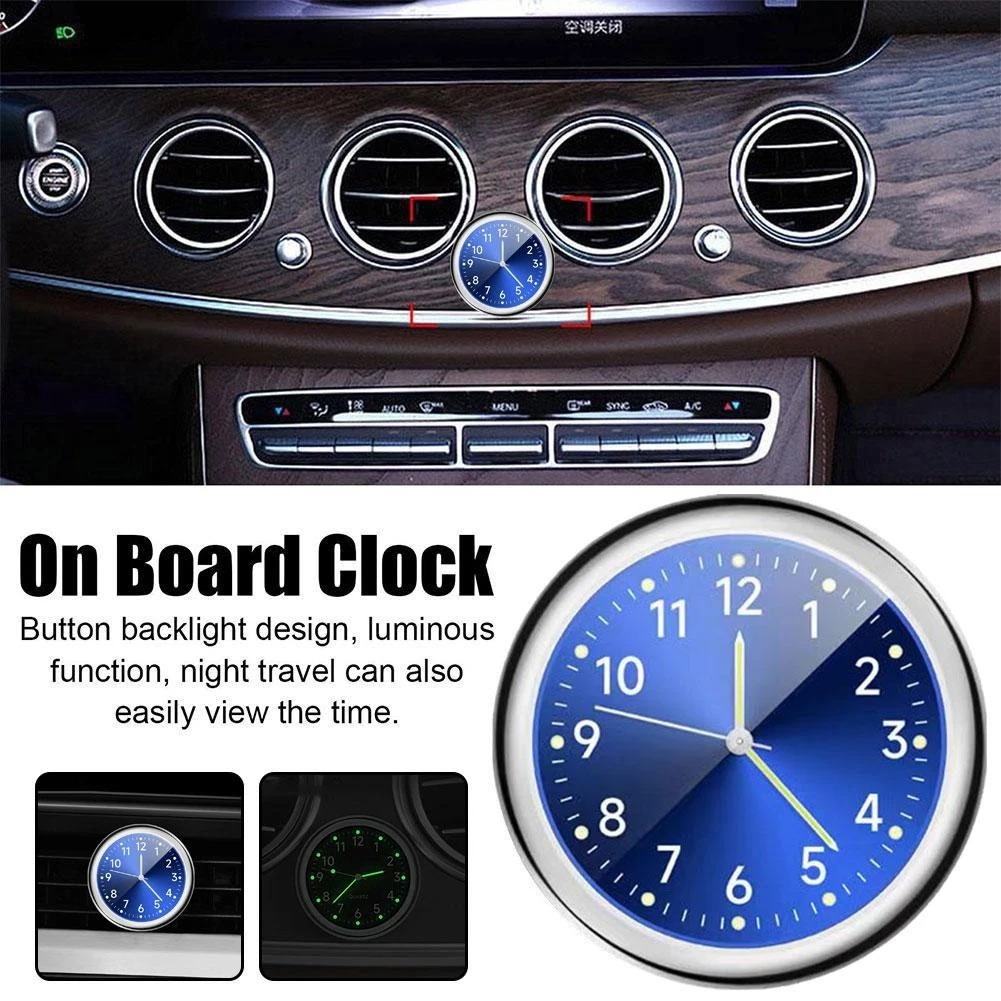Đồng hồ bảng điều khiển ô tô đa năng Trang trí Đồng hồ phát sáng kỹ thuật số màu trắng Phụ kiện ô tô E9C5