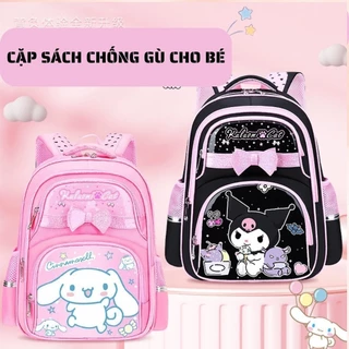 Cặp sách chống gù, balo chống gù cho học sinh tiểu học họa tiết Kuromi Cinnamoroll Melody từ lớp 1 đến lớp 6