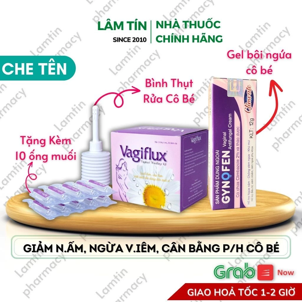 ✔(Tặng Que Kèm Cốc Đựng Chính Hãng) Combo Vagiflux và bôi ngứa gynofen giúp giảm nấm ngứa cho cô bé.