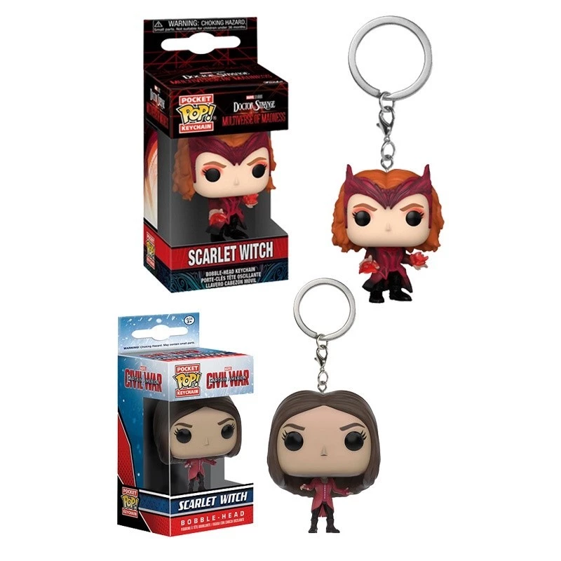 Funko Pop! Marvel 《 The Avengers 》 Wanda Maximoff Scarlet Witch Móc Khóa Nhân Vật Hành Động Móc Khóa Đồ Chơi Mô Hình Búp Bê