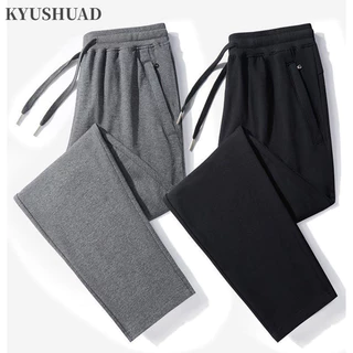 Quần nam KYUSHUAD phong cách Hàn Quốc cotton nguyên chất phong cách dệt kim dáng rộng màu trơn mỏng nhanh khô thẳng quần co giãn thông thường