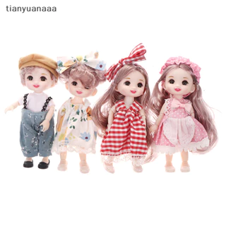 Tianyuanaaa Mới 17 cm Mini Girl Baby Doll Với 13 Di Động Khớp 3D Mắt To Cho Bé Gái DIY Well