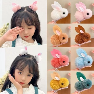 Kẹp tóc chú thỏ con bằng lông hoạt hình cute dễ thương cho nữ xinh xắn giá rẻ K98