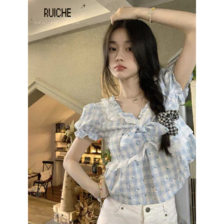 RUICHE Áo Sơ Mi áo sơ mi nữ áo kiểu hàn quốc may đo Fashion Tinh tế độc đáo WCS244063R 14Z240403