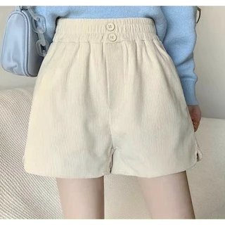 Quần short nữ vải nhung gân cạp thun – Unisex 2022