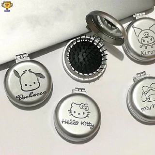 Gấp Tóc Tạo Kiểu Tóc Có Gương My Melody Cinnamoroll Anime Du Lịch Di Động Lược Nhỏ Dụng Cụ