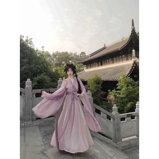 0312 Wei Jin Phong Cách Hanfu Nữ Cổ Chữ Thập Tay Rộng Hàng Ngày Lạnh Tám Bức Váy Phù Hợp Với Dân Tộc Trung Quốc Trang Phục Truyền Thống