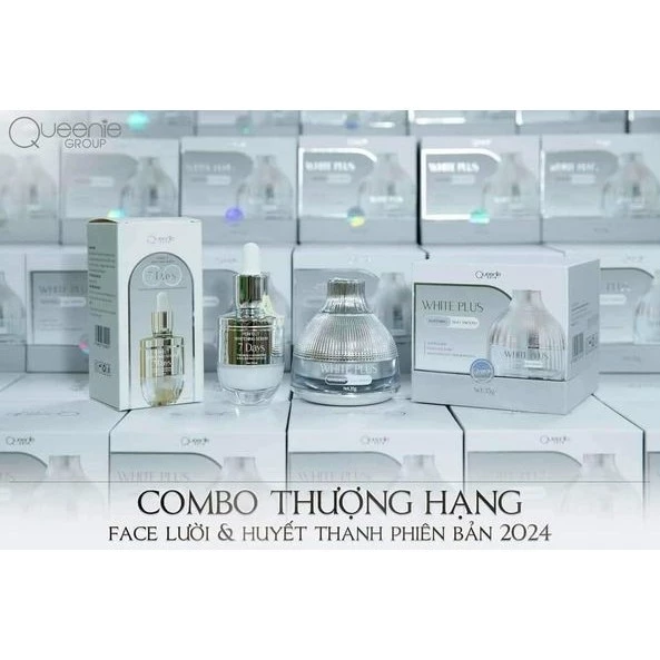 Combo Face Lười Thượng Hạng và Serum Huyết Thanh 7Days Queenie Skin chính Hãng