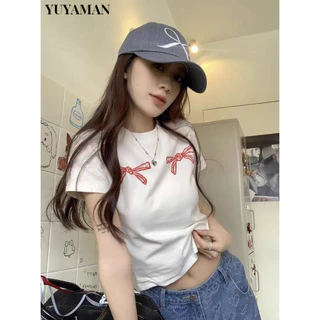 YUYAMAN áo phông áo thun nữ croptop baby tee Phong cách Casual Thể thao Fashion WTX24406E7 14Z240403