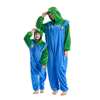 Mới Nhất Giáng Sinh Luigi Super Mario Onesies Nam Nữ Người Lớn Động Vật Hoạt Hình Bộ Đồ Ngủ Ngộ nghĩnh Halloween Lễ Hội Tiệc Lạ Mắt Phù Hợp Với