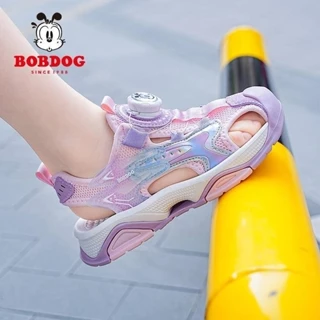 Dép Bobdog Girls Baotou 2024 Nút xoay bãi biển Công chúa thông thường