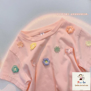 [Sản phẩm mới] Quần áo trẻ em Bé gái Mùa hè Phong cách mới Áo thun Cotton nguyên chất cho trẻ em Áo sơ mi đáy nửa tay ngắn