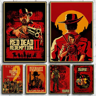 Nhân vật phim hoạt hình cổ điển, Red Dead Redemption, nghệ thuật cổ điển, trang trí tường nhà, hình ảnh, phòng khách, phòng ngủ, tranh canvas, áp phích