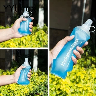 YYlingx Bình nước gấp, Bình mềm có thể gập lại TPU 150-500ML, Chai thể thao đi xe đạp ngoài trời