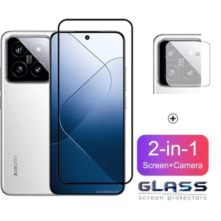 Kính Cường Lực Xiaomi 14 5G 2 Trong 1 9D Cho Xiaomi 14 Pro Ultra 13T Pro 4G 5G Full Cover Độ Nét Cao Trong Suốt Bảo Vệ Màn Hình Phim Kính + Bảo Vệ Phim Ống Kính Máy Ảnh