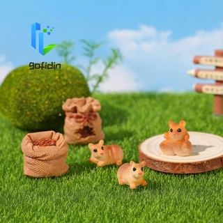 Chuột Hamster Nhựa GOFIDIN, Mô Hình Hamster Mini Hoạt Hình Hamster Chuột Tượng Nhỏ, Nhựa Trang Trí Sáng Tạo Búp Bê Động Vật Dễ Thương Cây Cảnh