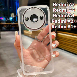 Ốp Lưng Cho Xiaomi Redmi A3 A 3 A2 A1 A2 + A1 + RedmiA3 2024 Ốp lưng Tấm Điện Trong Suốt Sang Trọng Vòng Camera Ốp Lưng Chống Sốc Cho Redmi A2Plus A1Plus