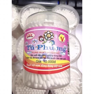 Hộp tăm bông trẻ em Tú Phương, 100% cotton mềm mại an toàn cho bé