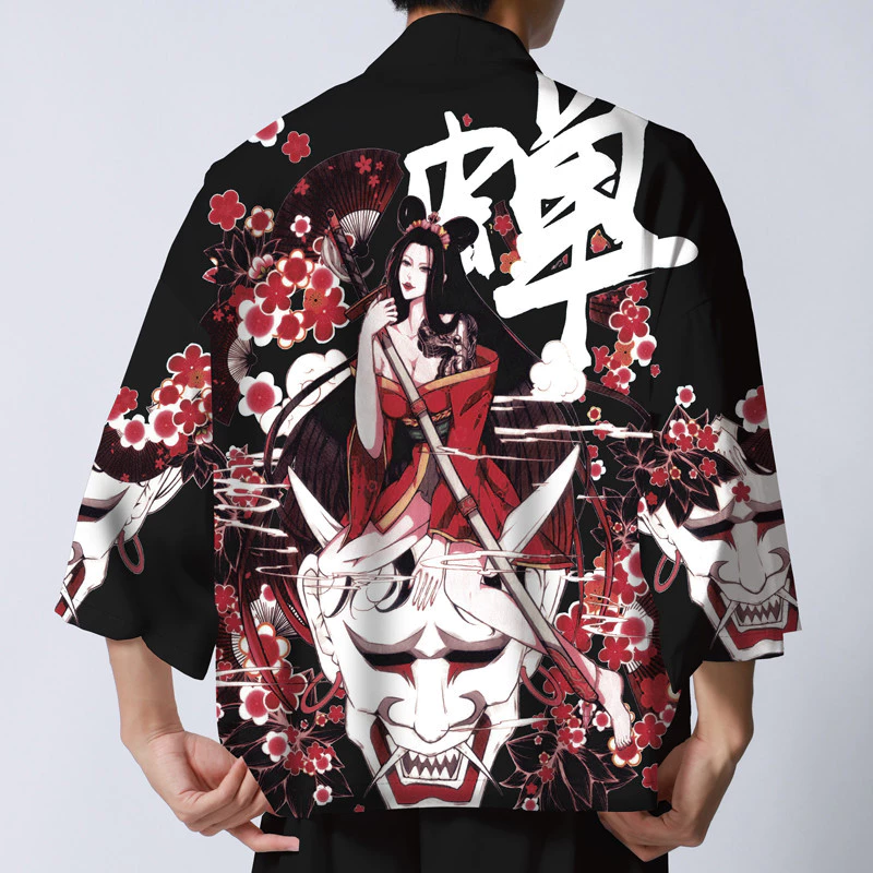 Unisex Mùa Hè Kimono Cho Nam Nhật Bản Dạo Phố samurai Trang Phục Quần Áo Mỏng Áo Nam