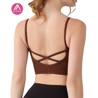 Áo ngực thể thao Cross Back Miếng đệm cố định Áo ngực Yoga