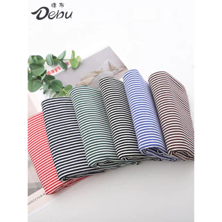 Deb Cổ Điển Sọc Vải Dệt Kim Đầu Thu Cotton Nguyên Chất Đen Trắng Dải Nhỏ Quần Áo Bé Vải Sợi Nhuộm Co Giãn Nhỏ Terry