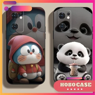 Ốp lưng Oppo Reno 7 5G in hình Gấu, Thỏ, Doraemon cạnh viền vuông có bảo vệ camera