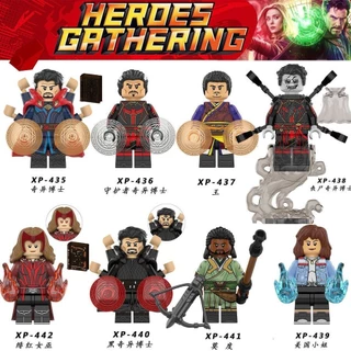 Tương thích với Lego DC Avengers Doctor Strange Scarlet Witch King Modu Khối xây dựng hành khách Đồ chơi mô hình nhỏ