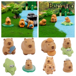 Benytro Hoạt Hình Tượng Capybara, Nhựa DIY Thu Nhỏ Capybara Các Bức Tượng Nhỏ, Đồ Chơi Xe Trang Trí Cây Cảnh Nhà Búp Bê Trang Trí Động Vật Mini Tượng Lễ Hội Tiệc