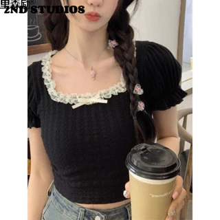 2ND STUDIOS áo phông áo thun nữ croptop baby tee Fashion Fashion Đơn giản Korean WTX24401IY 15Z240410