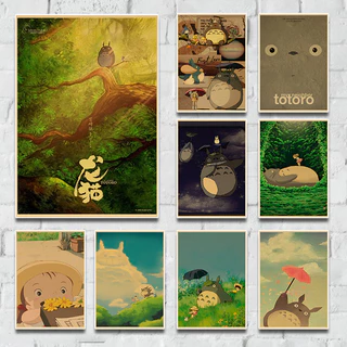 Anime Nhật Bản Đáng Yêu Và Chữa Bệnh 'My Neighbor Totoro 'Hoài Cổ Giấy Kraft Giấy Dán Tường Poster