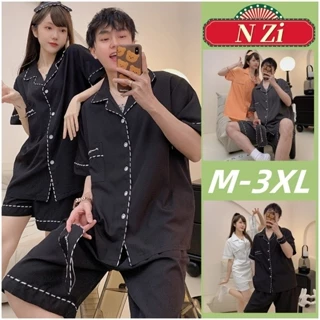 Đồ Ngủ Cặp Đôi Bộ Đồ Ngủ Lụa Tay Ngắn Bộ Đồ Ngủ Mùa Hè Nam Nữ Plus size Satin Phiên Bản Hàn Quốc Trơn Người Phụ Nữ Nam Loungewear M-3XL