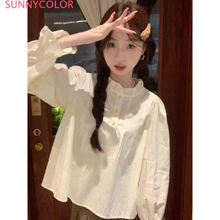 SUNNYCOLOR Áo Sơ Mi áo sơ mi nữ áo kiểu hàn quốc Fashion Tinh tế classic tráng lệ WCS2410B0W 5Z240130