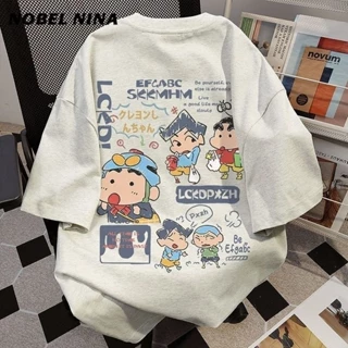 100% Cotton Dễ Thương Crayon Shin-Chan In Hình Áo Thun Nữ Mùa Hè Rời Thường Ngày Ôm Hơn Nhìn Phù Hợp Với Quần Áo S8LL