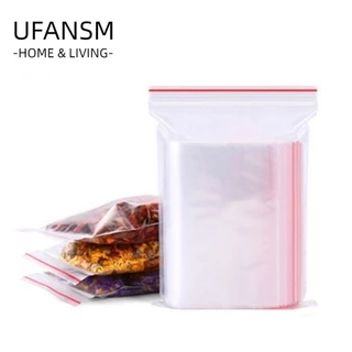 UFANSM 100 Túi Zip Nhựa PE Mini Tự Dính Trong Suốt Đựng Trang Sức