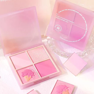 Xixi 4 Màu Phấn Mắt Bảng Phấn Mắt Bốn Màu Blush 2in1 Blush Và Eye Shadow Nature Eye Shadow Face Makeup Palette Mỹ Phẩm