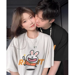 Nrvp [Mới 100% Cotton] Áo thun ngắn tay nữ Tee Baggy Nam Nữ Baggy Tròn Unisex Cổ dáng rộng In Áo độc đáo