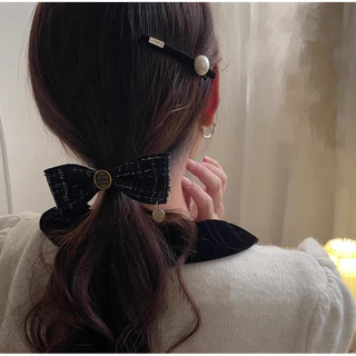 Pháp Retro Nhung Ngọc Trai Barrettes Nữ Bang Kẹp Bên Kẹp Hepburn Phong Cách Kẹp Tóc Mũ Đội Đầu Cao Cấp