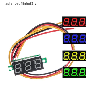 ~ Afhvn ~ Màn hình điện áp LED DC 0,28 Inch kỹ thuật số màu xanh lá cây siêu nhỏ Màn hình có thể điều chỉnh Đồng hồ đo điện áp ba dây DC0-100V.