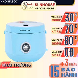 Nồi cơm điện Sunhouse HappyTime 1.2 Lít Chính hãng, chống dính giữ ấm tốt, nấu nhanh HTD8522G - SSHOP OFFICIAL