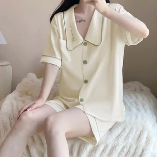 Bộ Đồ Ngủ Nữ Ice Silk Quần Short Tay Ngắn Hai Mảnh Phù Hợp Với Mùa Hè Cao Cấp Thường Ngày Mỏng Ngọt Ngào Homewear