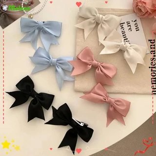 Melene 2 Chiếc Ruy Băng Bobby Pin, Kẹp Tóc Nơ Satin Dễ Thương, Kẹp Tóc Chắc Chắn Đơn Giản Nữ Bé Gái