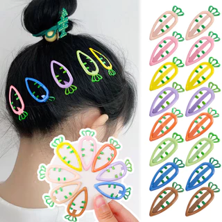 Kẹp tóc BB cà rốt dễ thương Kroean - Kẹp tóc, Kẹp bên em bé - Girls Y2K Cute Star Barrettes - Kẹp tóc Side Bangs - Kẹp kẹp kim loại đơn giản dành cho nữ - Phụ kiện tóc