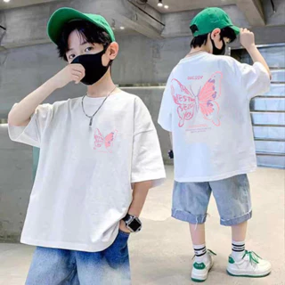 2-14 Tuổi Trẻ Em Áo Thun Trẻ Em 100% Cotton 2024 Mới Tay Ngắn Quá Khổ Unisex Hoạt Hình In Hình Bé Trai Và Bé Gái In Hình Graphy Tee