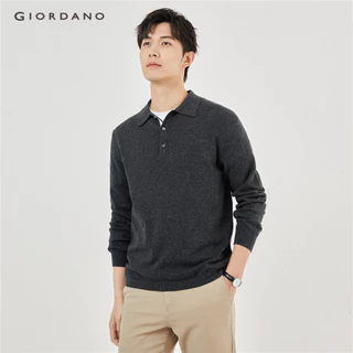 Áo polo GIORDANO 18053902 dệt kim phối màu tương phản