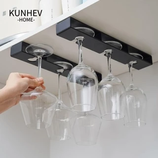 KUNHEV Móc treo thủy tinh rượu vang đỏ, Giá đỡ cốc treo miễn phí, Đồ dùng thanh bếp ABS