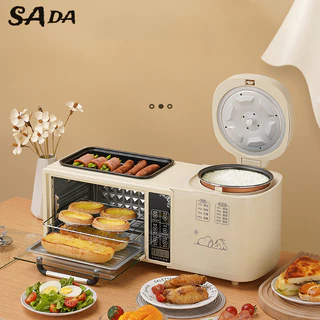 SADA Máy ăn sáng đa chức năng, lò nướng điện nồi nóng nướng bốn trong một, nồi cơm điện gia dụng, máy nướng bánh mì, máy bánh sandwich
